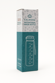 Motivational Time Marker Water Bottle -1L BPA-Free with Straw