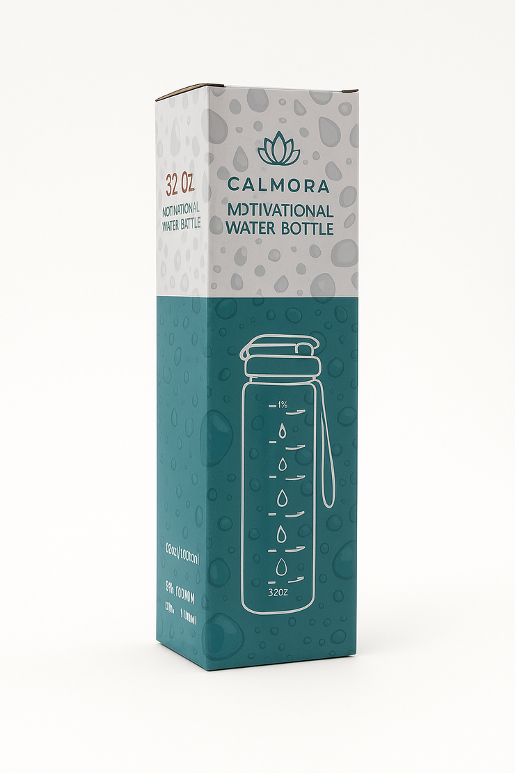 Motivational Time Marker Water Bottle -1L BPA-Free with Straw