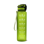 Motivational Time Marker Water Bottle -1L BPA-Free with Straw